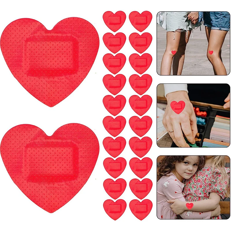 20Pcs/box Bandage Pad Hydrocolloid Dressing Heart Shaped Bandage Self-adhesive Wound Patches First Aid Gauze