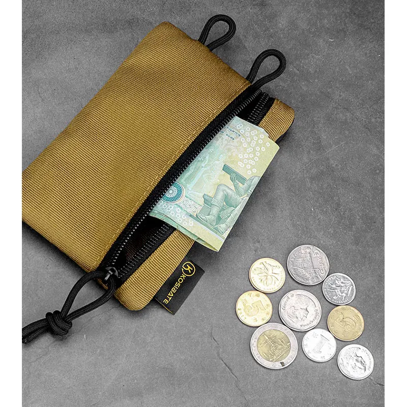 Bilateral Pocket Mini Portable Storage Bag EDC Outdoor Tool Bag Tactical Knife Pen Case Credit Card Key Wallet Hanging Waist Bag