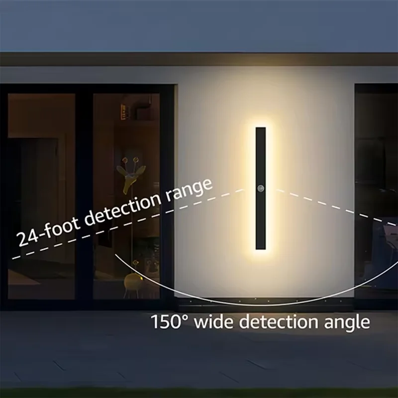 Outdoor Wall Light With Motion Sensor IP65 Waterproof Porch Wall Lamp Frosted Acrylic LED Modern Lamps Indoor Decorative Lights