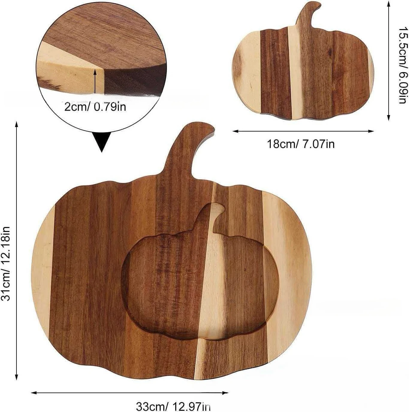 [200 sets] Acacia wood pumpkin plate Halloween removable Thanksgiving tray holiday decoration fruit cheese plate cutting board