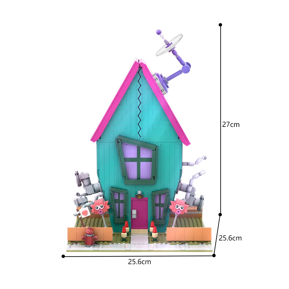 MOC مشهد الفيلم Zims منزل نموذج اللبنات الكلاسيكية أنيمي الدخيلين منزل بناء الطوب لعبة هدية عيد ميلاد للأطفال