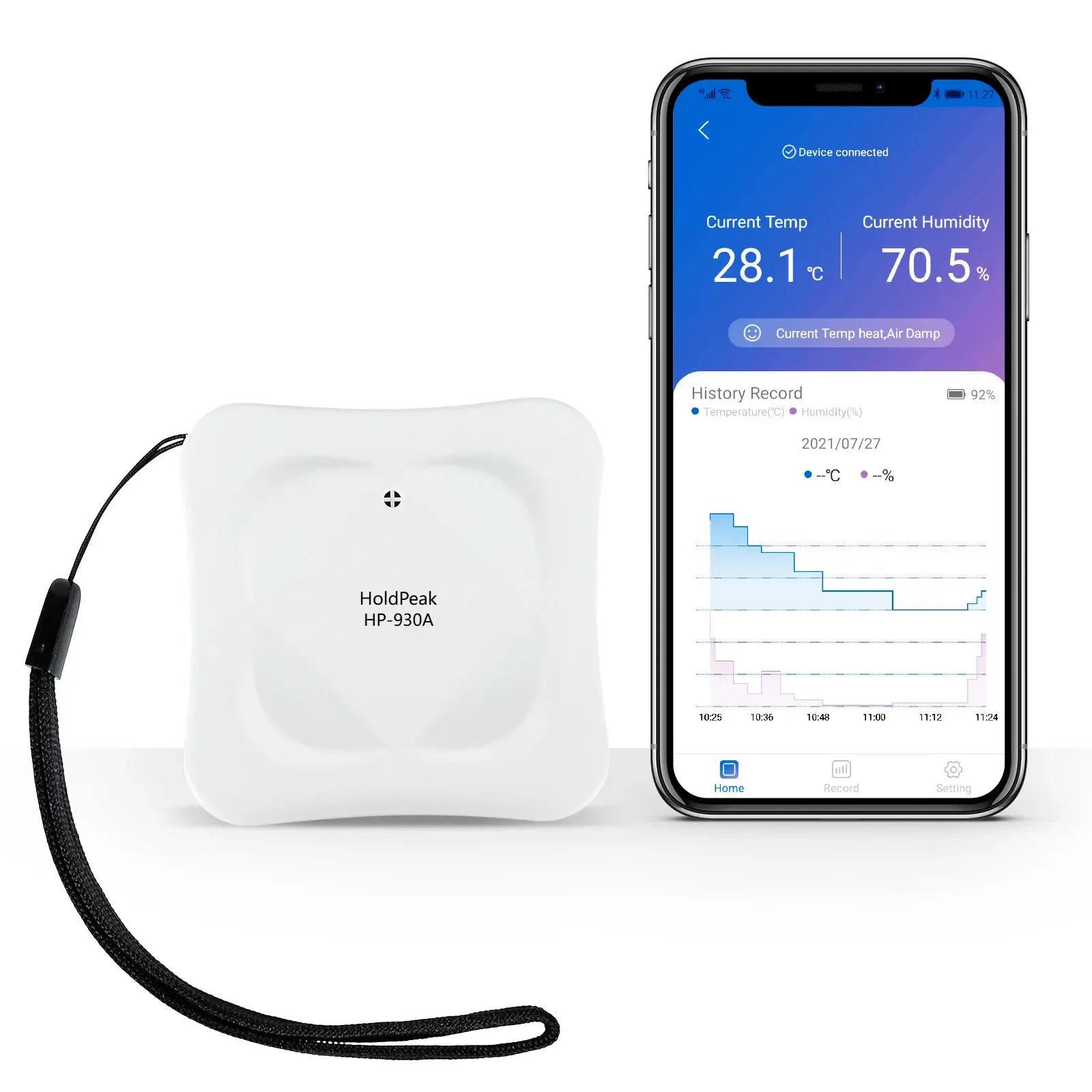 

930A Portable and Compact Mobile Phone-connectable Thermo-hygrometer Mini Thermohygrometer,thermometers Digital