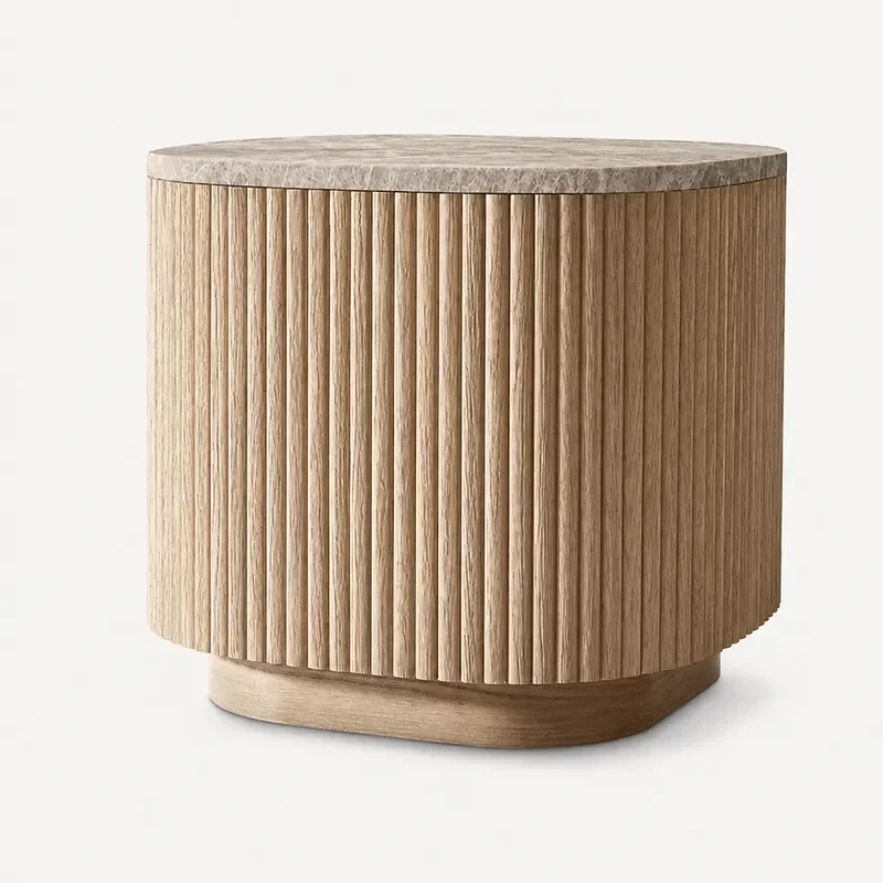 American Solid Wood Round Coffee Table Side Table All Solid Wood Manufacturer Nordic Villa Living Room Furniture