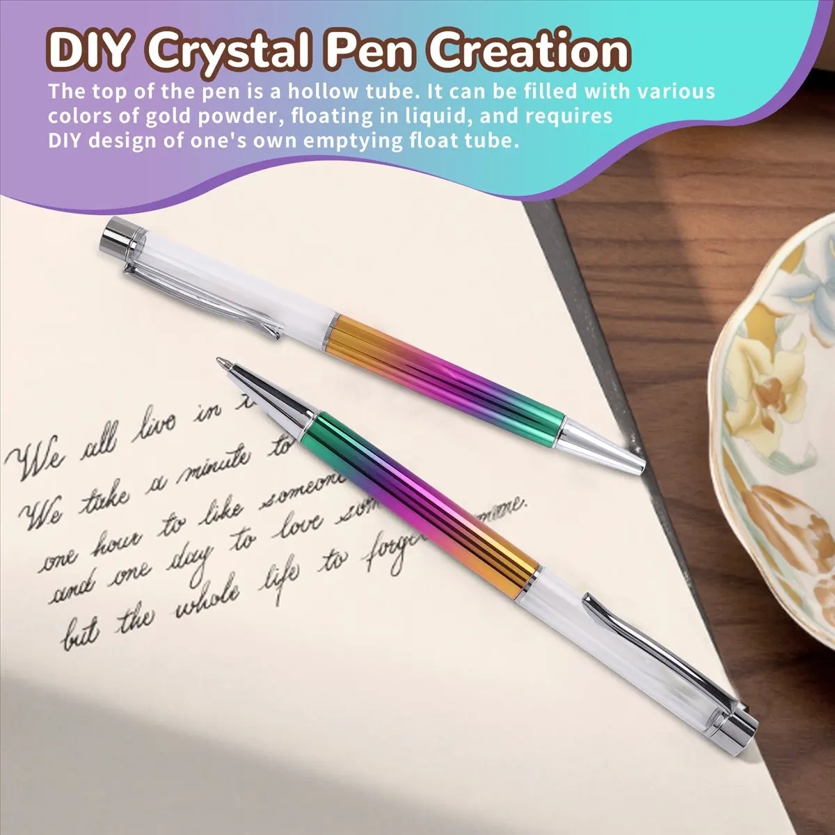 doyou 28 PACK Colorful Empty Tube Floating DIY Pens,Building Your Favorite Liquid Sand Pens Supplies for Many Occasions