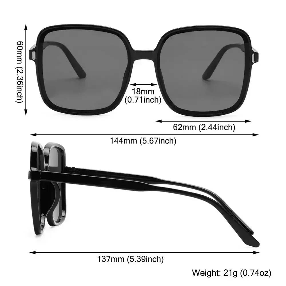 Retro Big Square Frame Sunglasses Woman Vintage Gradient Sun Glasses Female Clear Lens Black White Summer Oculos De Sol Glasses