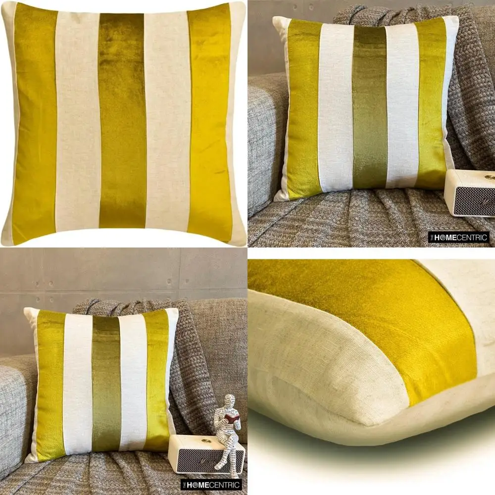 

Chartreuse Green Velvet Patchwork Pillow Covers, Set of 2, 20x20 inches, Decorative Throw Pillowcases