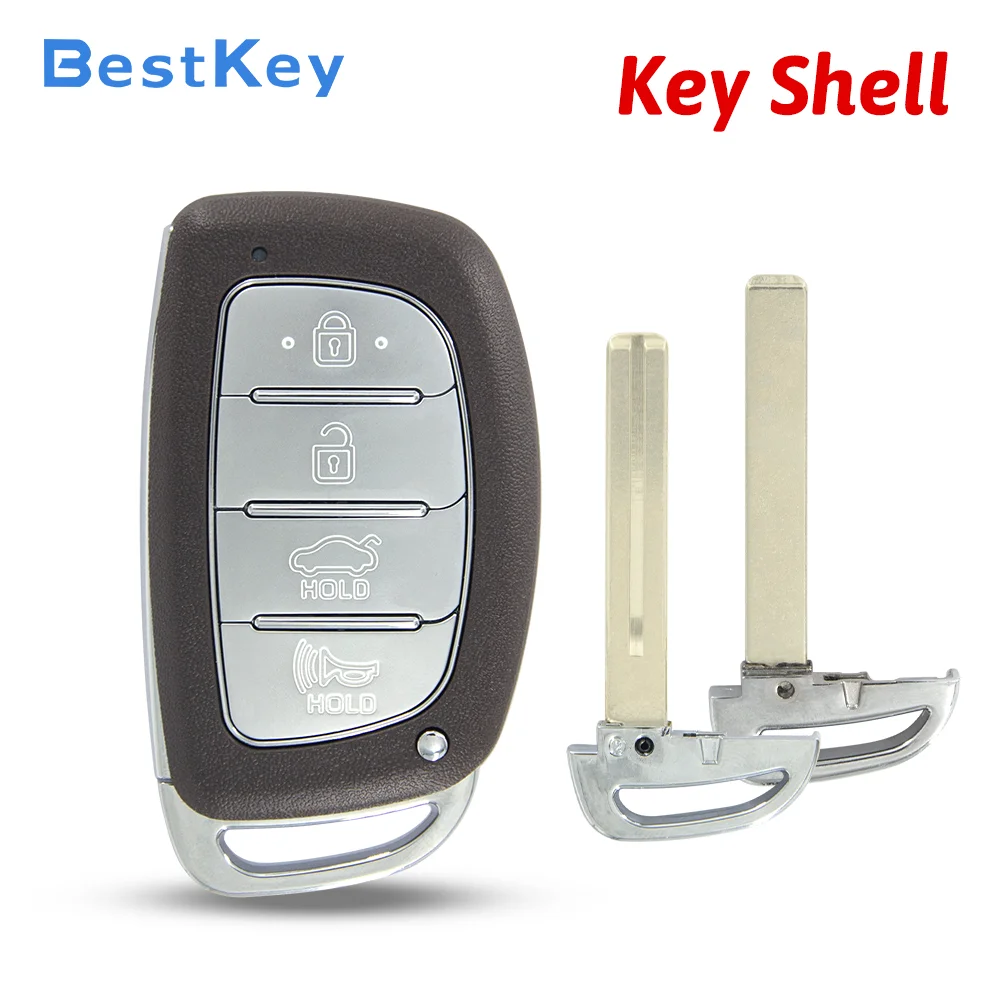 Best Key 4 Button Trunk Empty Smart Key Shell No Battery Holder Replacement Fob Case for Hyundai Elantra 2016 2017 2018