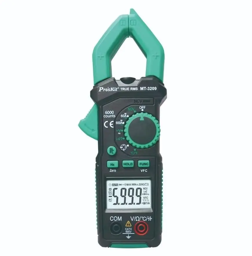 MT-3209 3-5/6 AC/DC Digital Clamp Meter, LED Lighting, LCD Digital Display, Sound and Light Buzzer, Electric Maintenance
