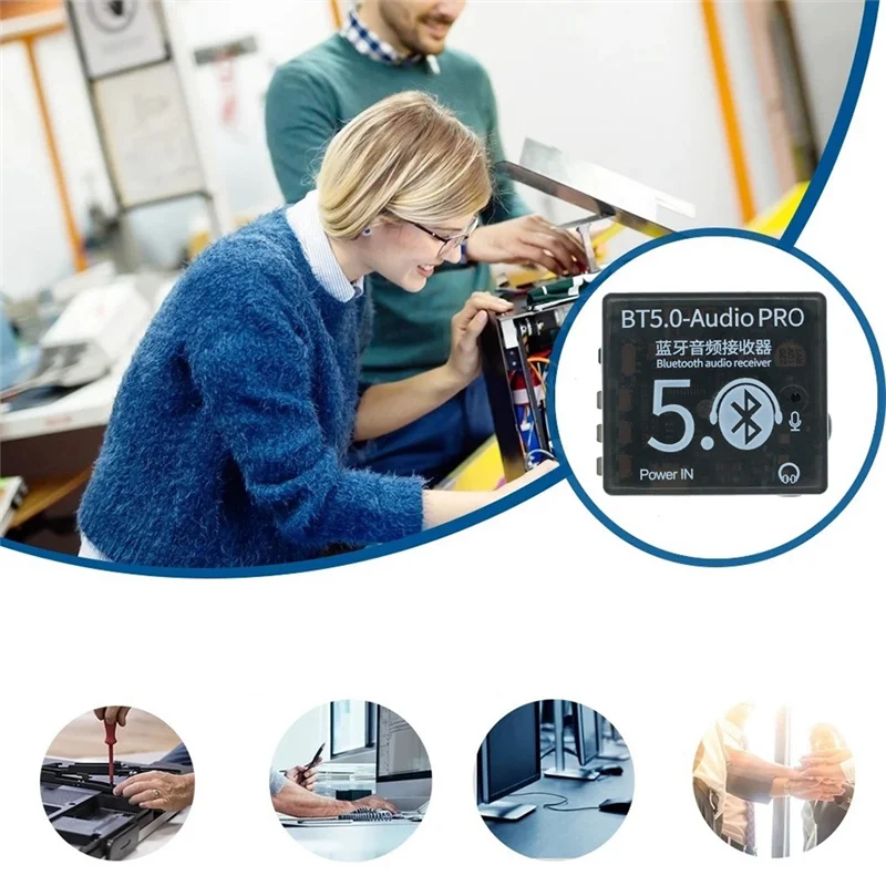 BT5.0 PRO Audio-Modul mit Gehäuse, MP3-Audio-Decoder-Board mit Mikrofon, verlustfreier Auto-Audio-Verstärker, DIY-Audio-Empfänger-AB01