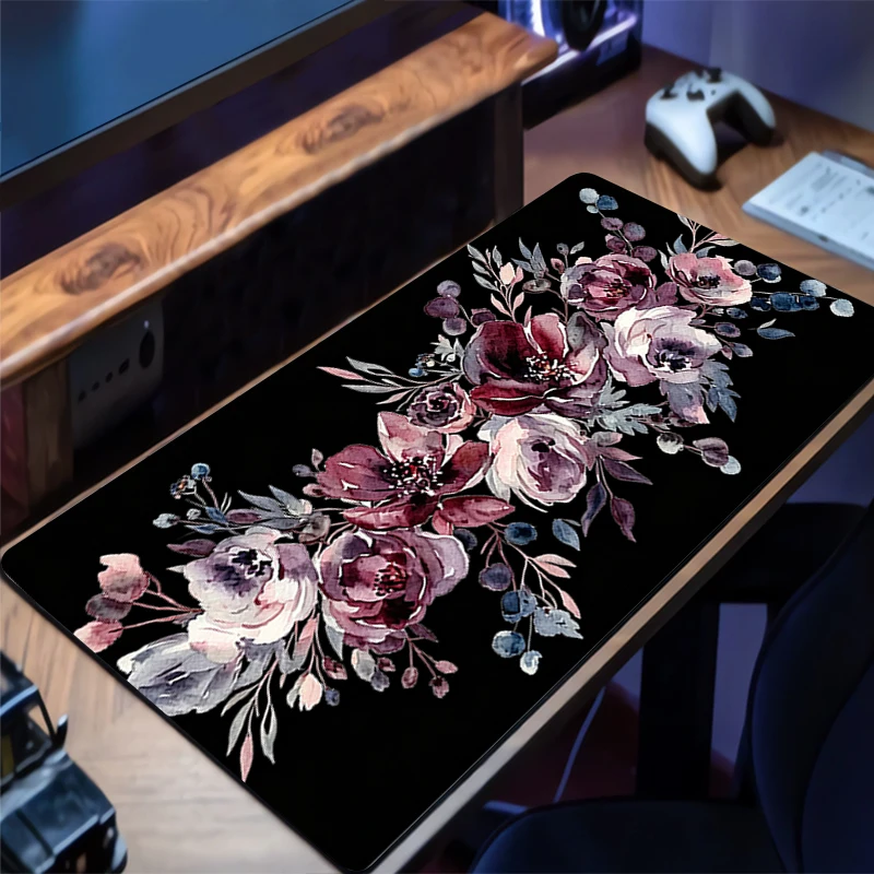 Mouse Pad Beautiful Flower Art Game 900x400 Rubber Mini Pc Keyboard Laptop Computer Speed Desk Mat Gaming Acessories Mousepad