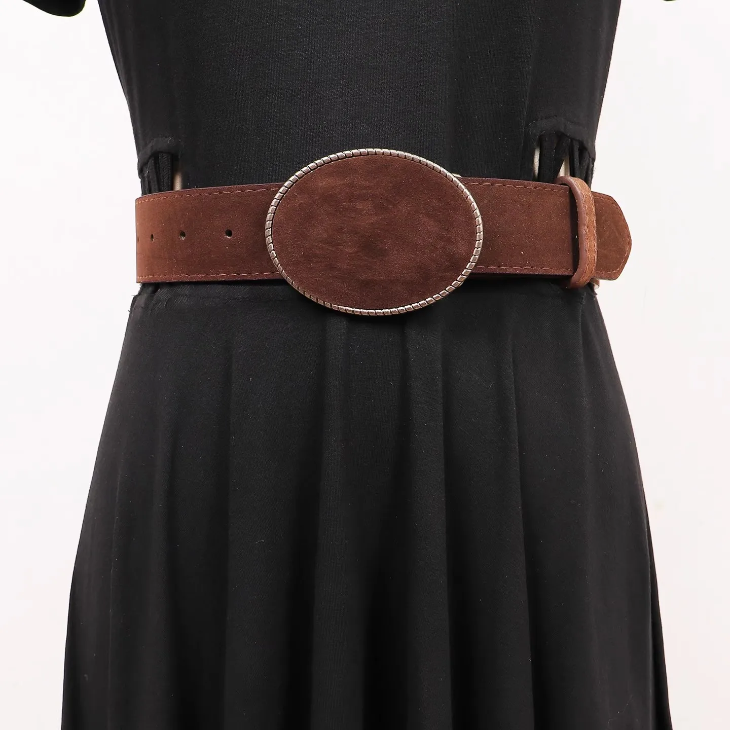 Women's Vintage Faux Suede PU Leather Cummerbunds Female Dress Corsets Waistband Belts Decoration Wide Belt R2379