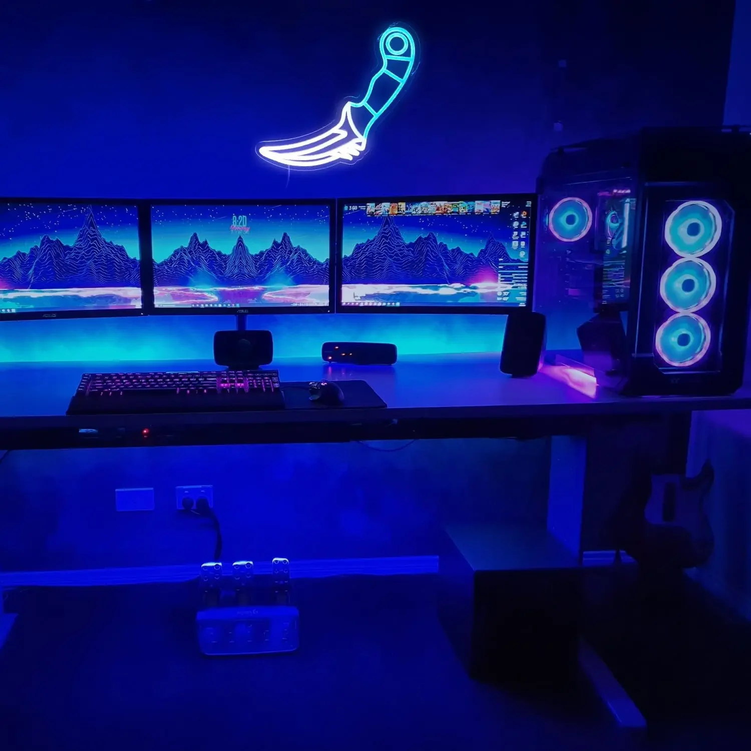 มีดนีออน LED, ปากการูปหัวใจเกม CS-GO ตกแต่งผนังของขวัญ, hiasan kamar เกม, hiasan kamar อยู่อาศัย, ของขวัญมนุษย์ถ้ำ