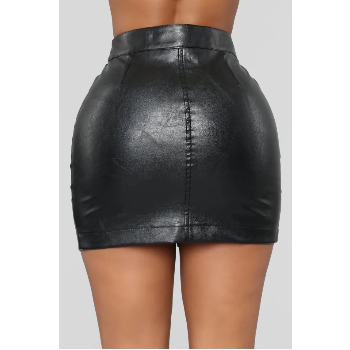 Short Skirts Women Pu Skirt Sheath Slim Fit Hip Wrap Zipper Elegant Splice Y2k Streetwear Work Party Night High Waist 2026