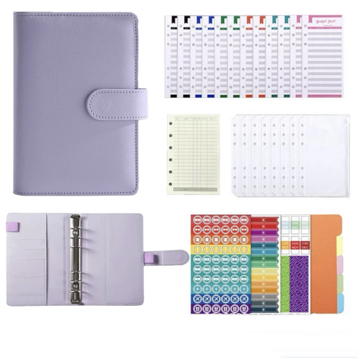 A6 Binder Budget Book A6 Cash Envelope Budget Binder Budget Planner Organizer With 6 Circle Binder Cover