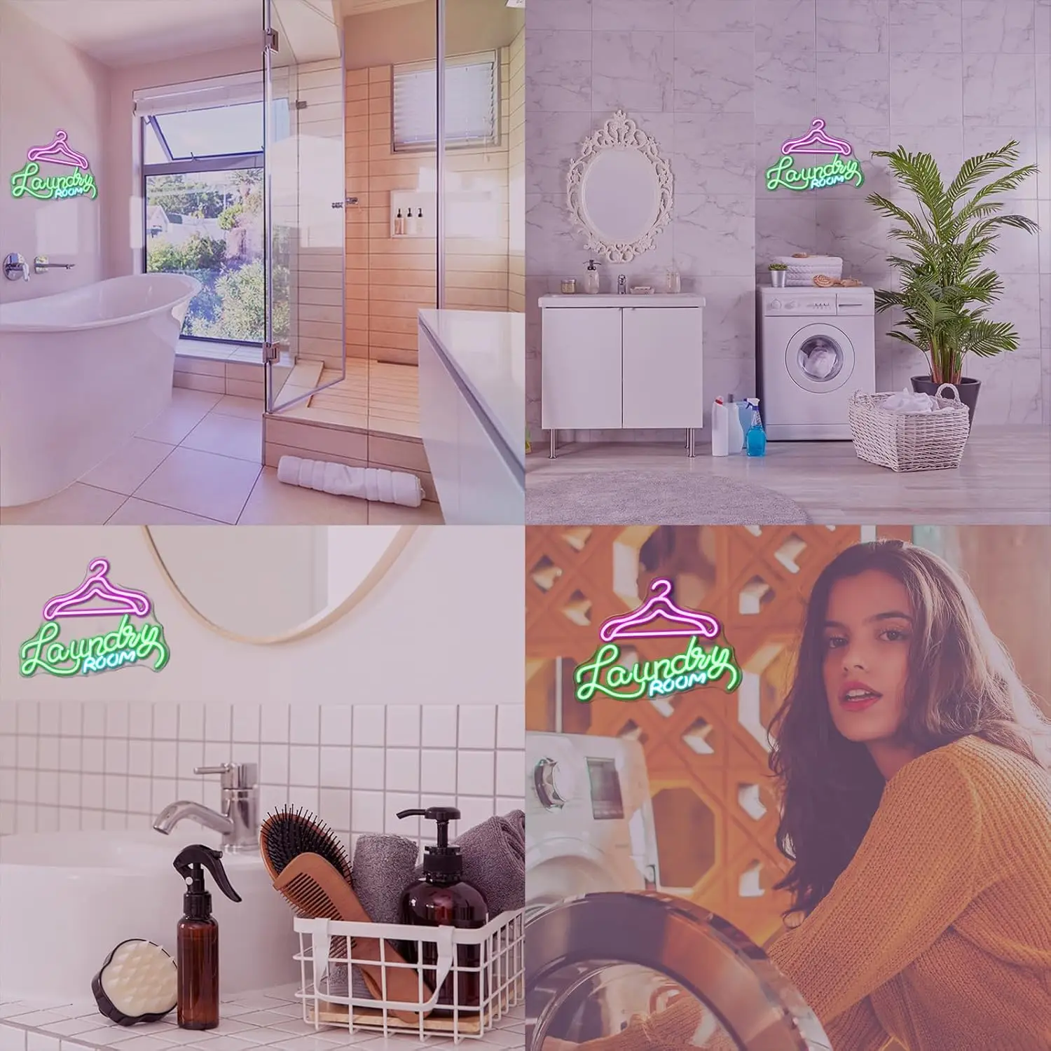 

Неоновая вывеска для прачечной, USB с регулируемой яркостью, светодиодная подсветка, настенный художественный декор для дома, прачечная, стиральная комната, Рождественский подарок