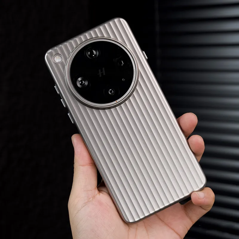 حافظة ظهر رفيعة صلبة بلون لامع من التيتانيوم لهاتف OPPO Find X6 X7 X8 Pro Ultra X8S + غطاء طبيعي مموج مضاد للبصمة #3