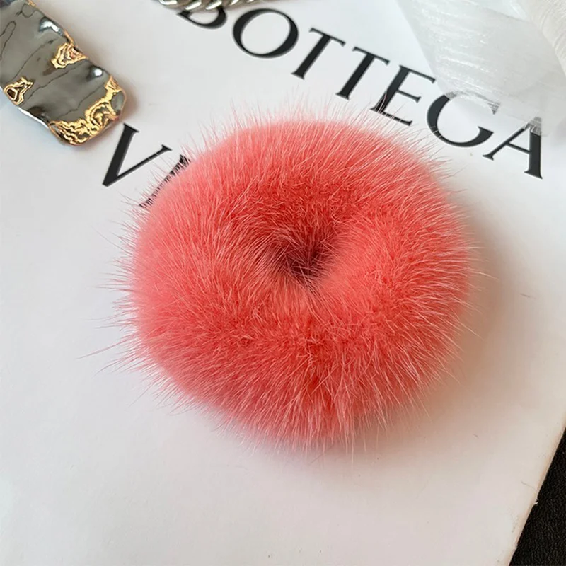 Simple Mink Terry Cute Internet Celebrity Plush Ball High-end Hair Rope Headwear Rubber Band Hair Accessories For Women