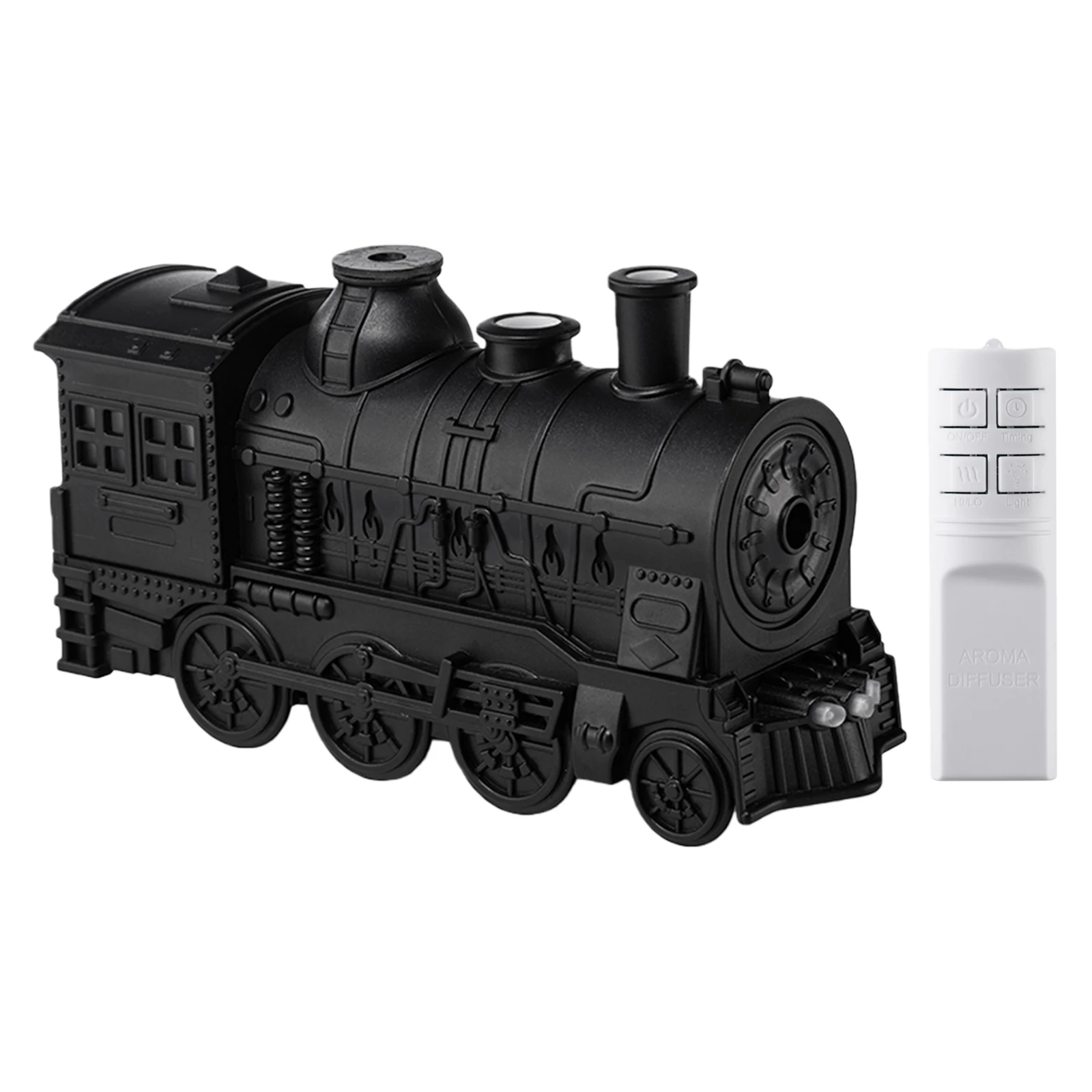 Steam Train Ultrasonic Aroma Diffuser 300ml Humidifier Dual LED Colors 2H/8H Timer Auto Shut-Off USB
