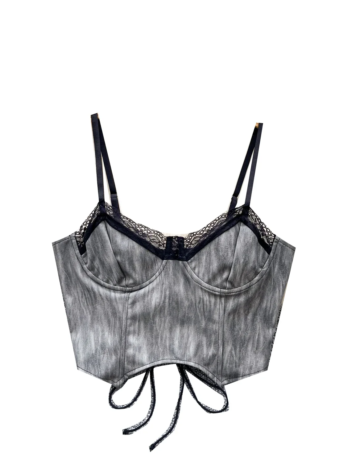 SsTss 2025 Estate nuova donna sexy bretella camis gilet - pizzo patchwork cinturino posteriore corsetto corto canotta per le donne