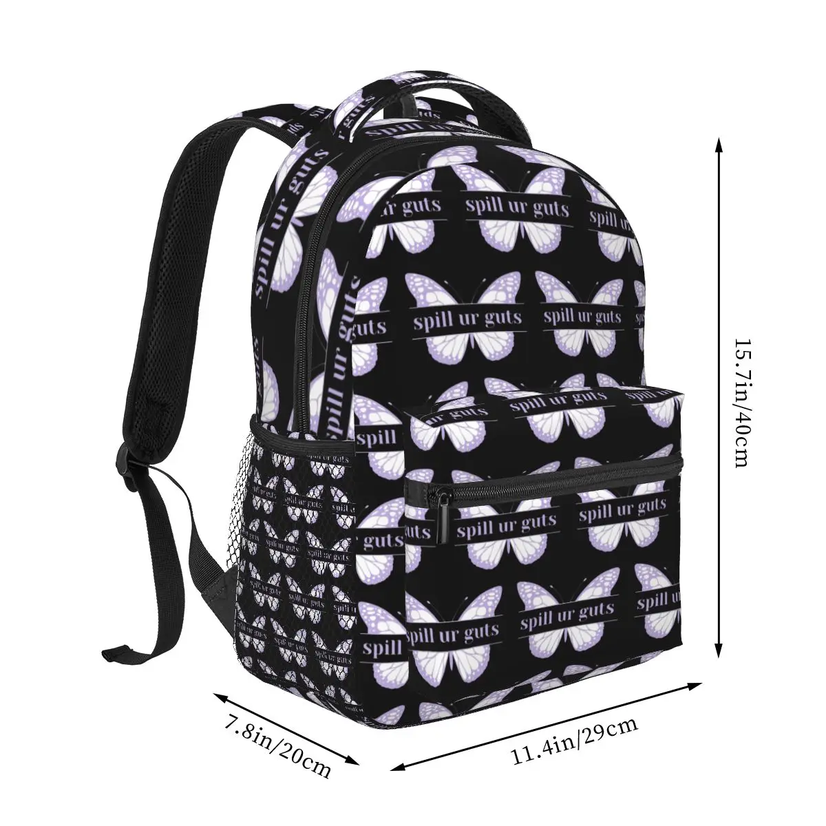 Spill UR Guts-mochilas moradas de mariposa para niños y niñas, mochilas escolares para niños, mochila para computadora portátil, bolsa de hombro de gran capacidad