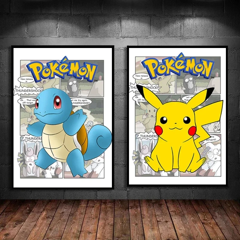 

Canvas Printing Anime Pokemon Squirtle Pikachu Cartoon Picture Wall Decor Gifts Home Aesthetic Poster Prints Decor Paintings