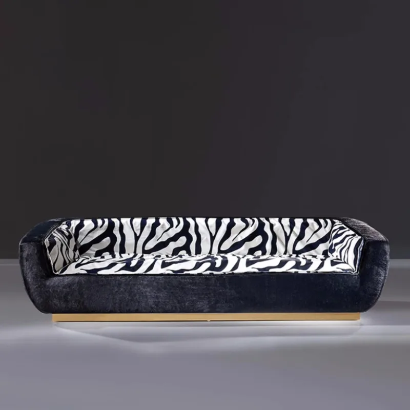 Sofa light luxury villa large flat living room three-person sofa