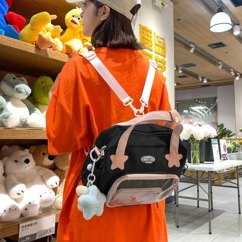 Korean Ins See-Through Simple Cute Student Classroom Itabag Handheld Shoulder Bag Cross Shoulder Bag Female