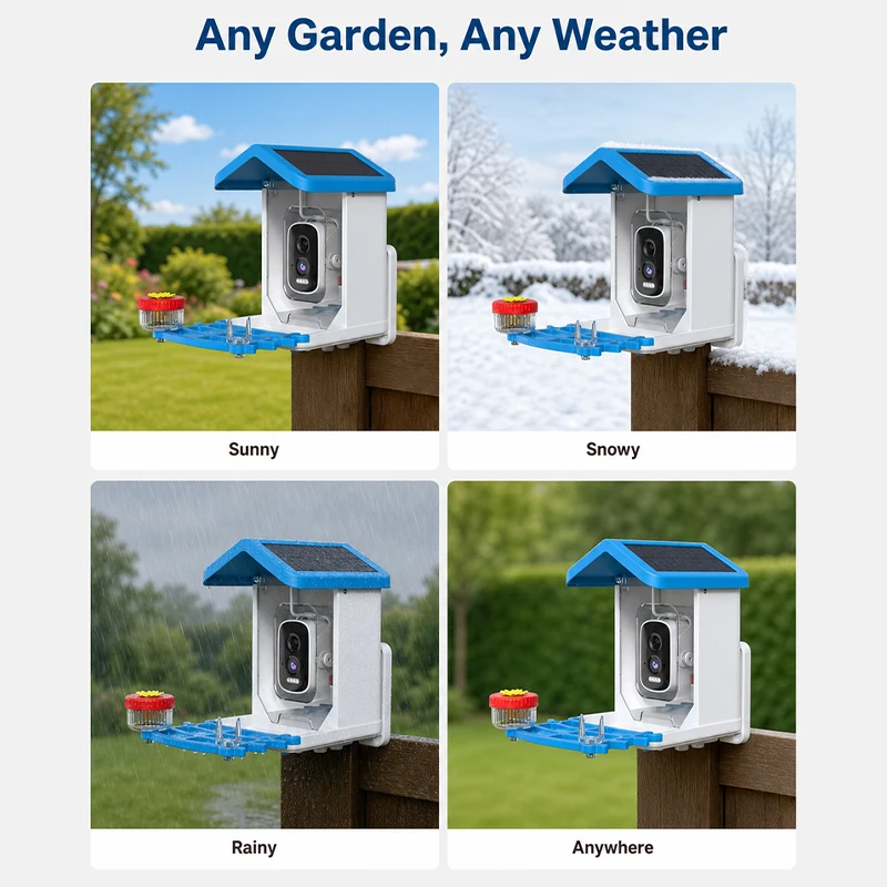 Solar Bird Feeder With Camera AI Bird Recognition Bird Feeder Wireless Smart For Bird Feeder With 5MP HD Camera And App Alerts view 5