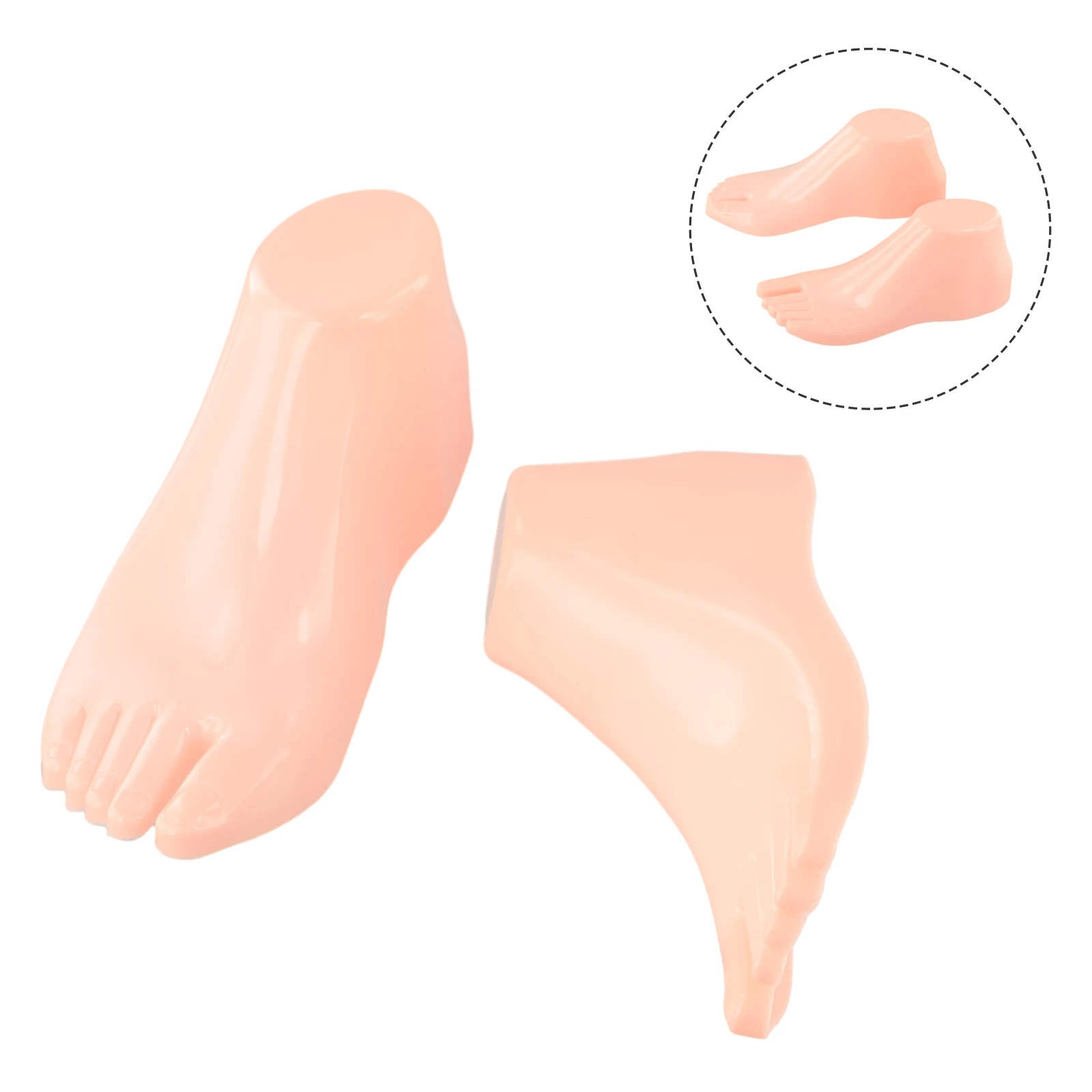Hard Plastic Foot Model Pair 22cm Length for Shoe Display Sandals Flats Boots Visual Merchandising and Product Styling