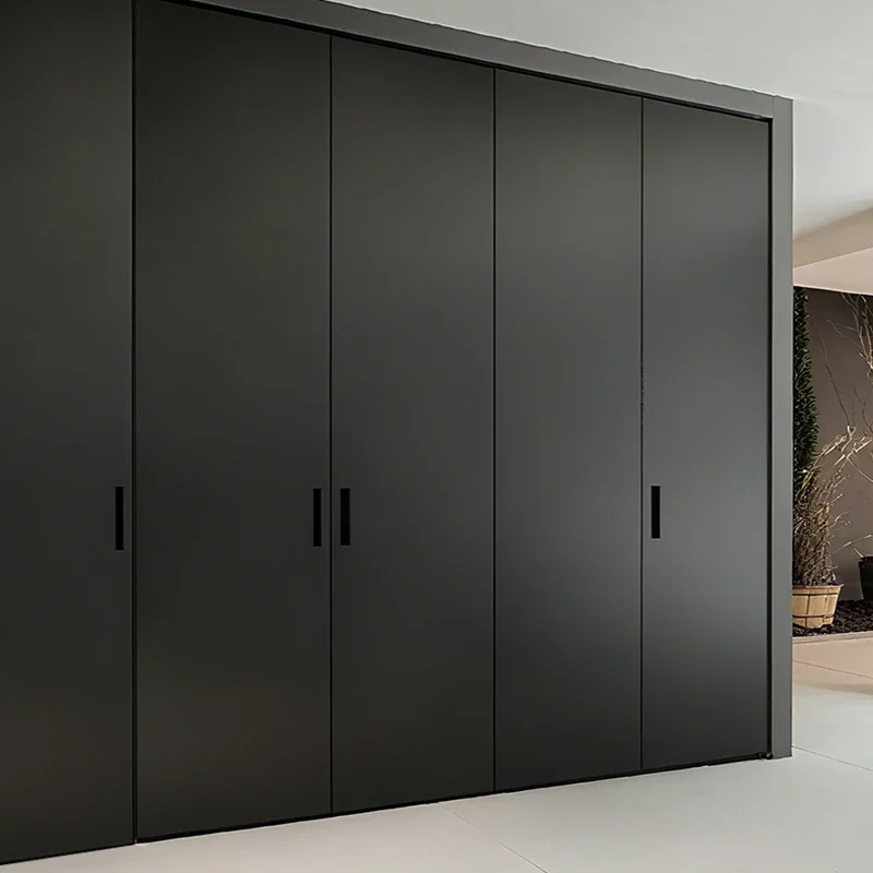 Wardrobe Folding Door Hardware Accessories Free Folding Cabinet Door Pulley Push-Pull Translation Hanging Rail Track Full Set