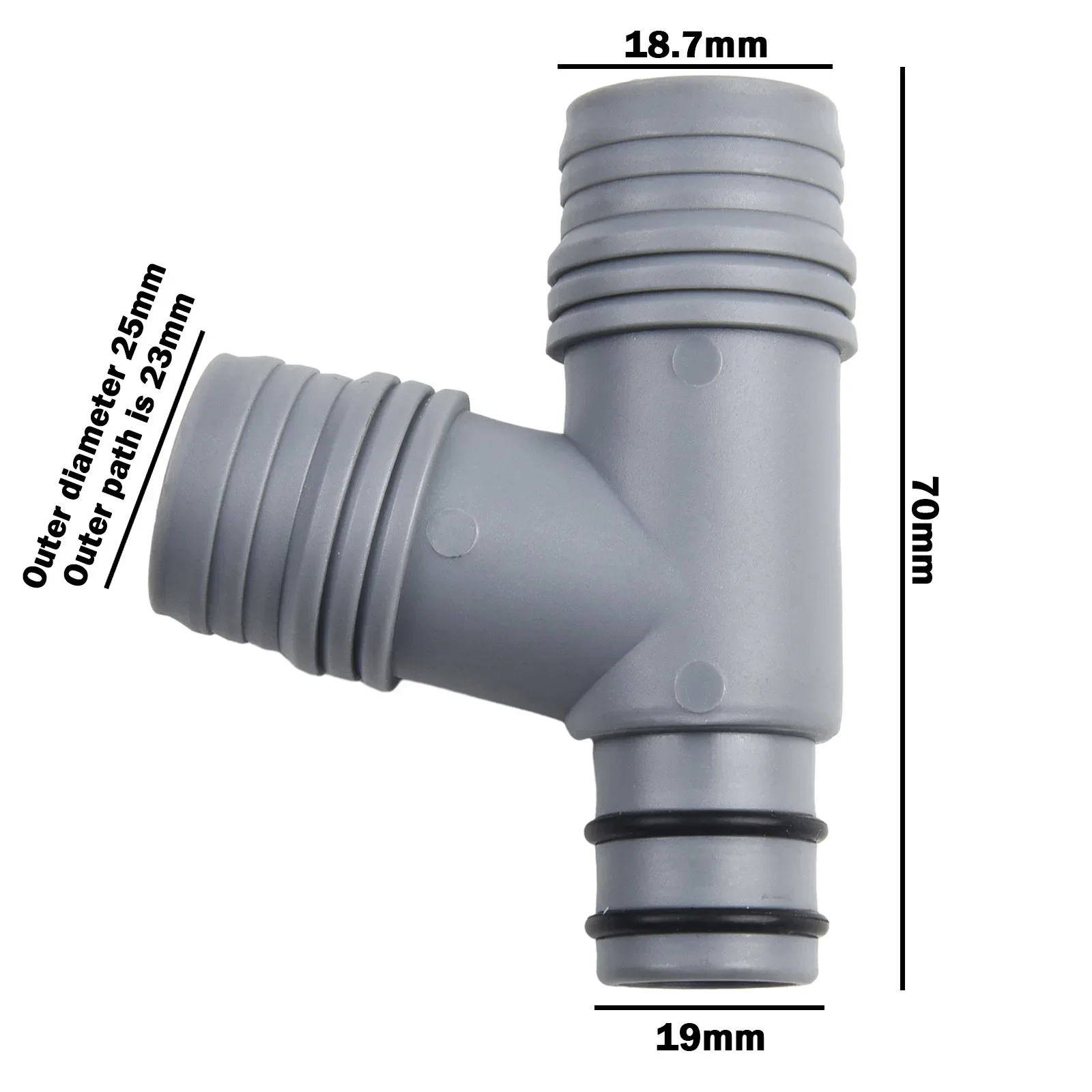 Joint de conversion de tête d'évier en T, matériau PP, anneau en caoutchouc à connexion rapide, trou de trop-plein de bassin gris, joint d'évier de cuisine