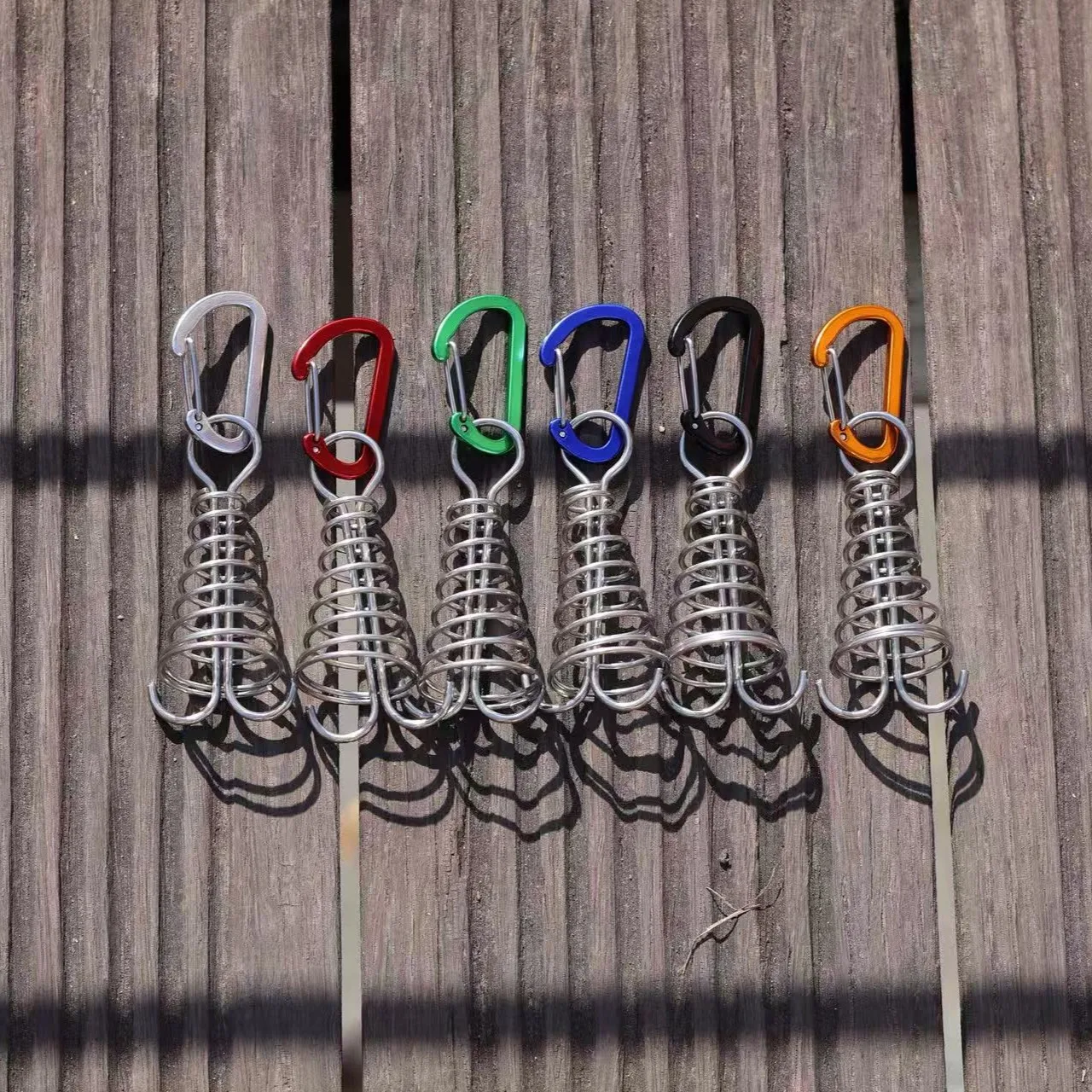 Tent Deck Nails Octopus Wind Rope Fixing Buckle, Wooden Deck Gap Fixing Nail With Spring Tent Wind Rope Hook