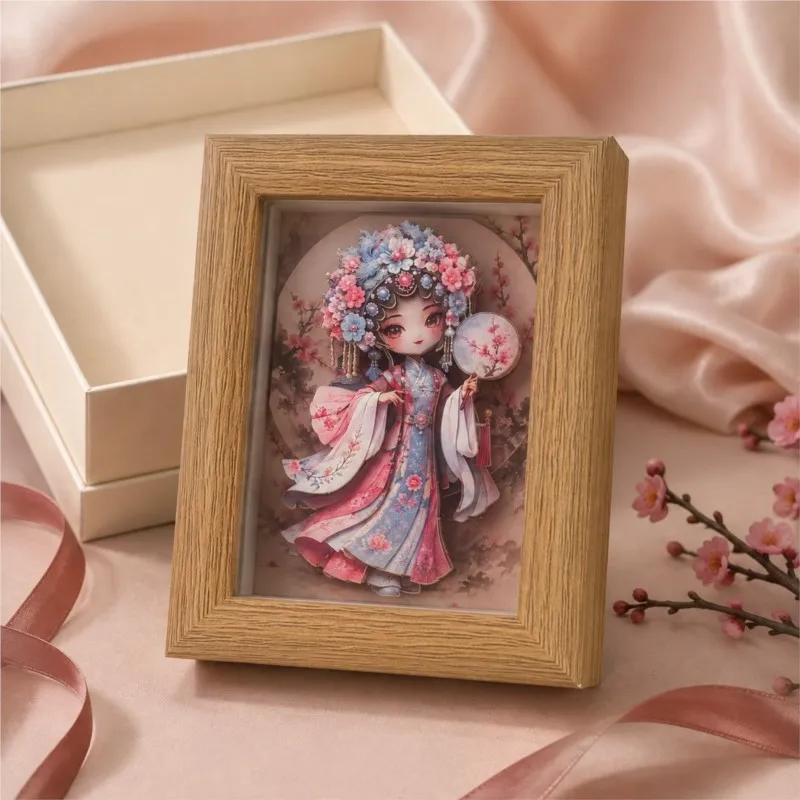 Liyuan Xiaodan Beijing Opera Huadan 3D Paper Carving Painting Chinese Style Desktop Decoration Craft Decoration Painting ZJ466