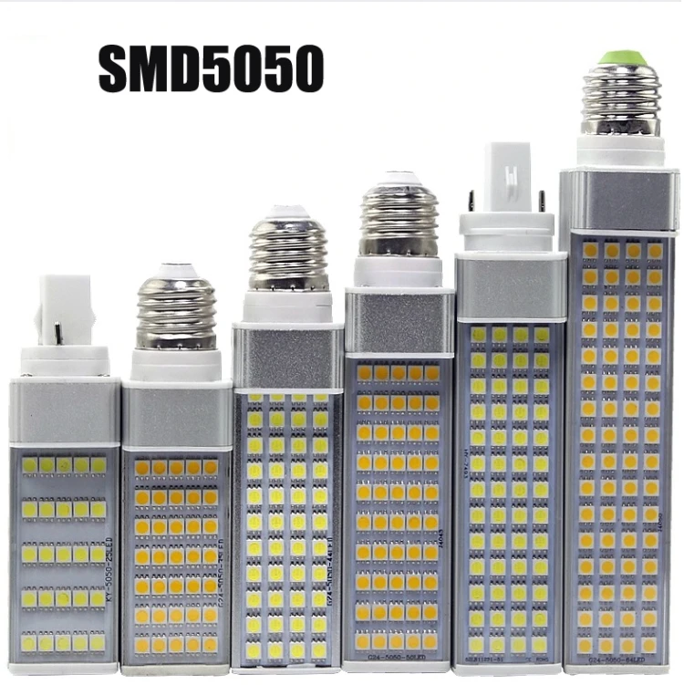 

LED Corn Bulb E27 G24 SMD 5050 Light 180 degeree AC85-265V 5W 7W 9W 10W 11W 13W 15W LED Horizontal Plug lamp