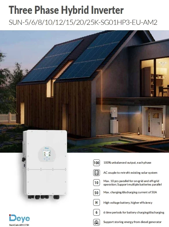 deye inverter 25KW SUN-25K-SG01HP3-EU-AM2 Deye hybrid inverter