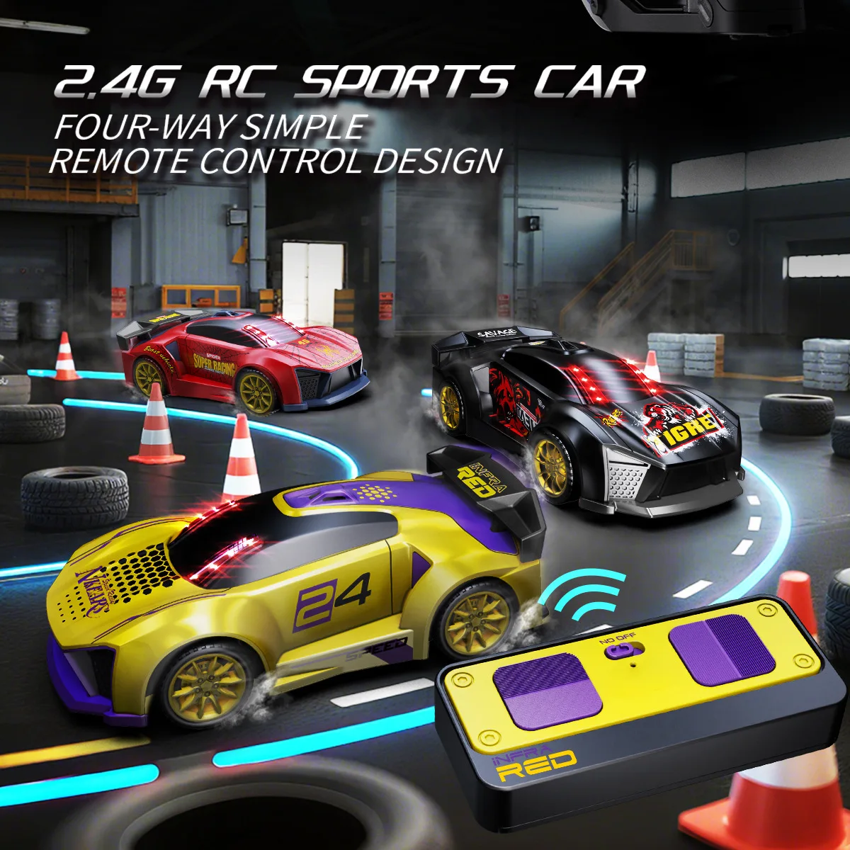 RC Car Battle Set Gift for Kids, Rechargeable Infrared Gun Remote Control Vehicle, Multiplayer Electric Racing Tank Toy