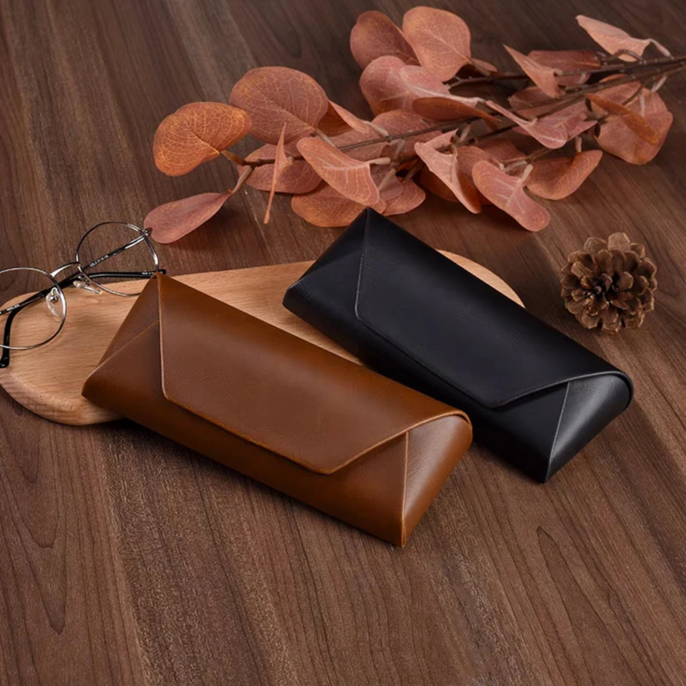 

Vintage PU Leather Art Anti-compression Myopia Storage Portable Retro Unisex Faux Leather Glasses Case Sunglasses Protective Box