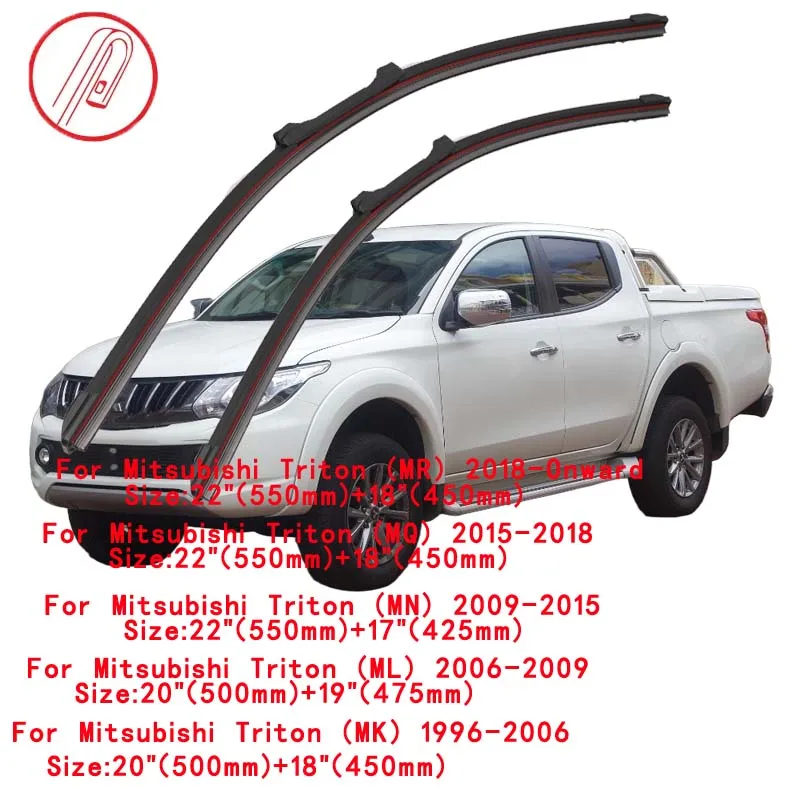 For Mitsubishi L200 Triton Pick Up MK ML MN MQ MR K6 K7 KA KB KJ KK KL 1999 2005 2010 2014 2019 2021 Car Brush Windshield Wiper view 2