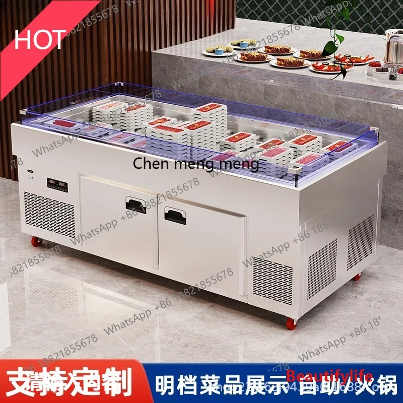 A07 Hot pot ice table display cabinet Refrigerated commercial freezer Hotel spray chilling table