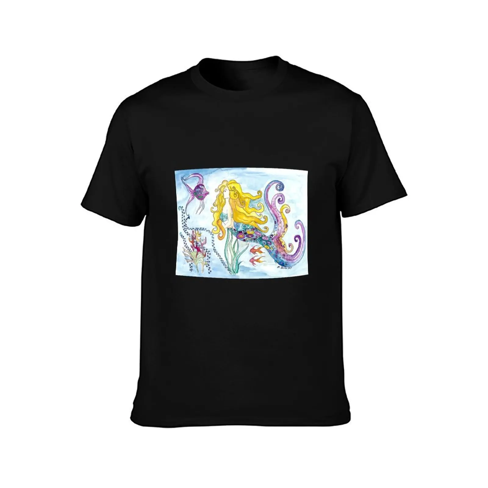 Blonde mermaid mermaid enchants fish - Klimt inspired T-Shirt Simple Graphic Design T-Shirt