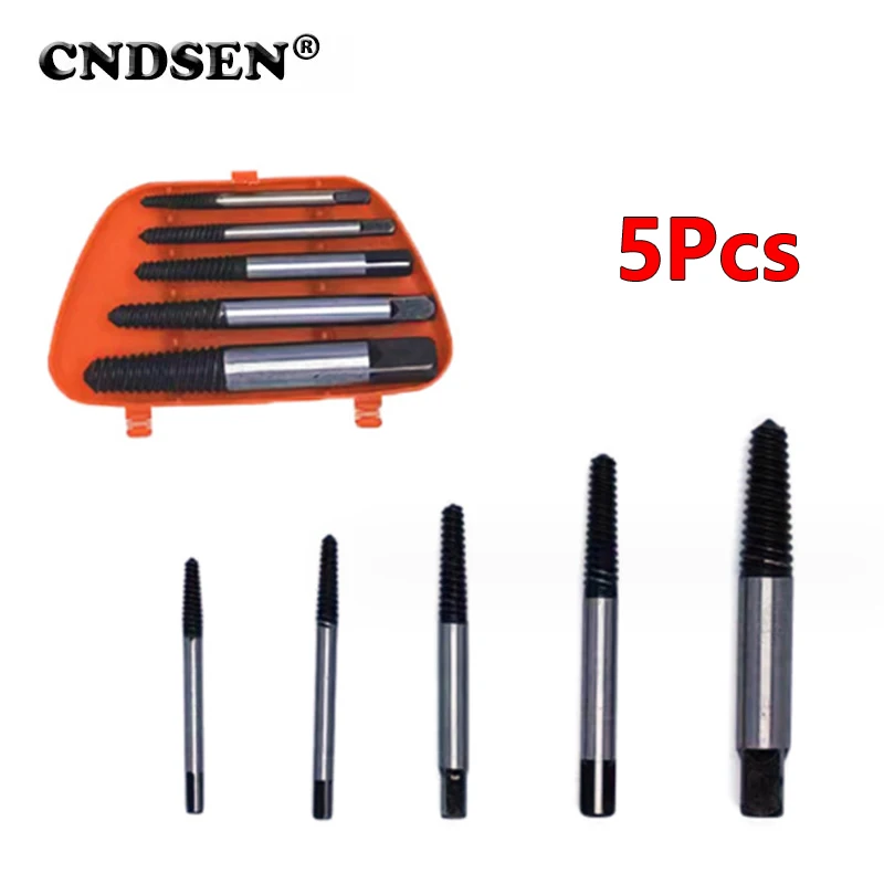 

5Pcs Broken Damaged Screwdriver Extractor Drill Bit Set Bolt Remover Tool Carbon Steel Double Side Screw Pull Center Drill Bits