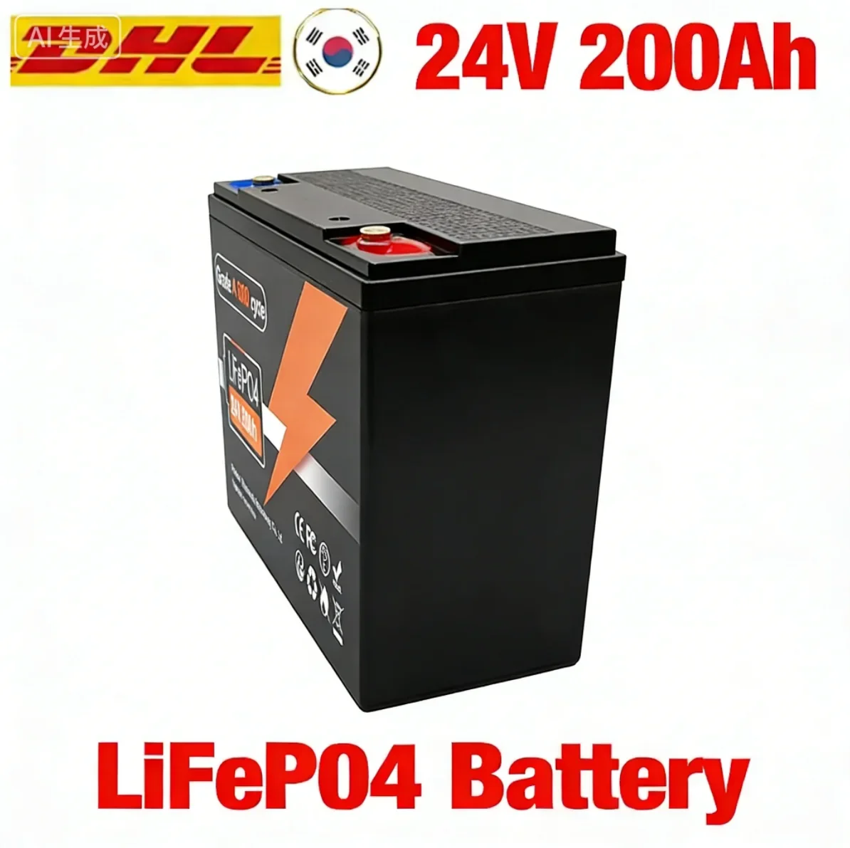 

NEW 24V 200Ah LiFePO4 Battery, Built-in 200A BMS, 8000+ Cycles, Perfect for RV/Camper, Solar, Marine, Overland/Van, Off-Grid