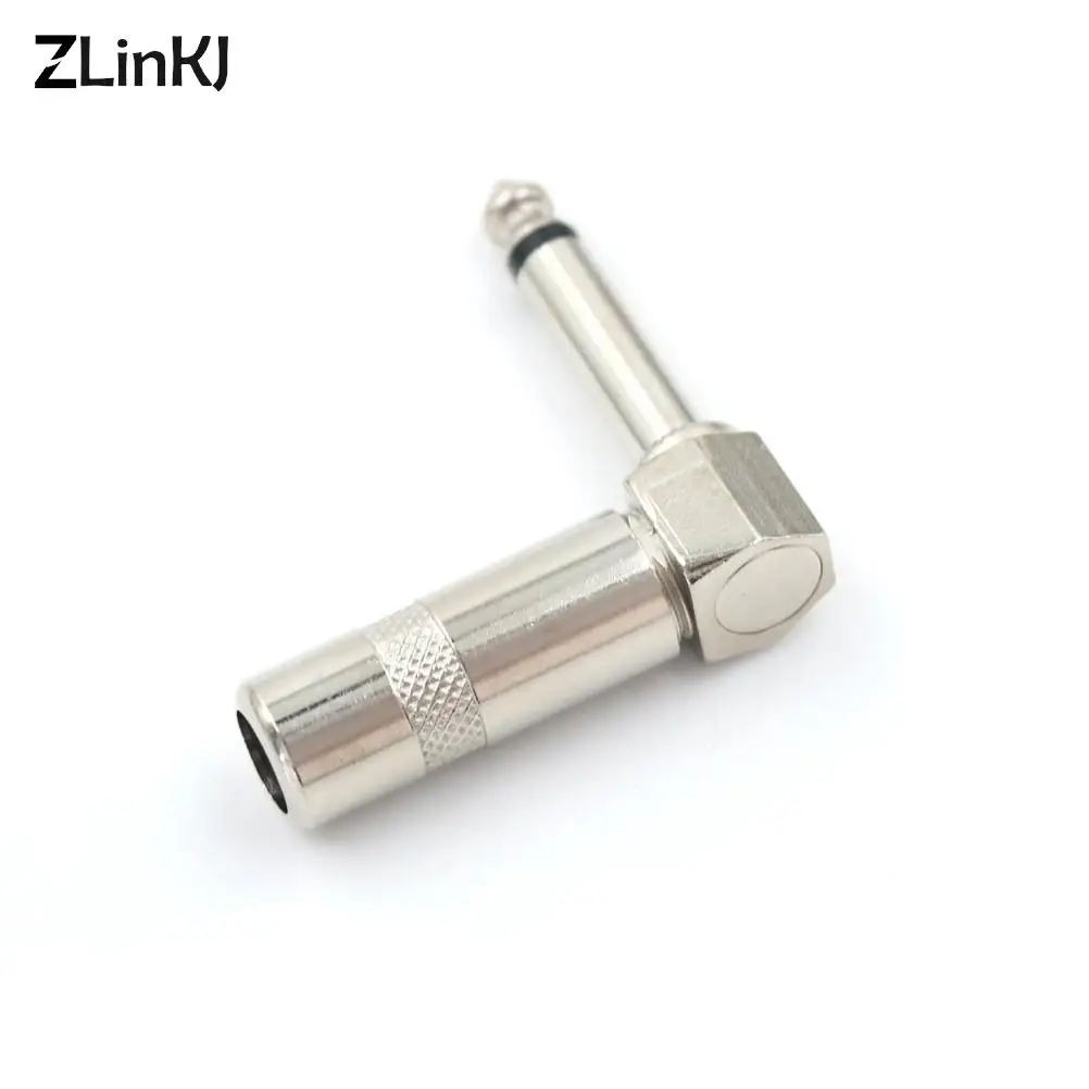4Pcs 1/4 Inch 6.35mm Jack Right Angle Male Mono Plug L-shape Connector For Guitar Audio