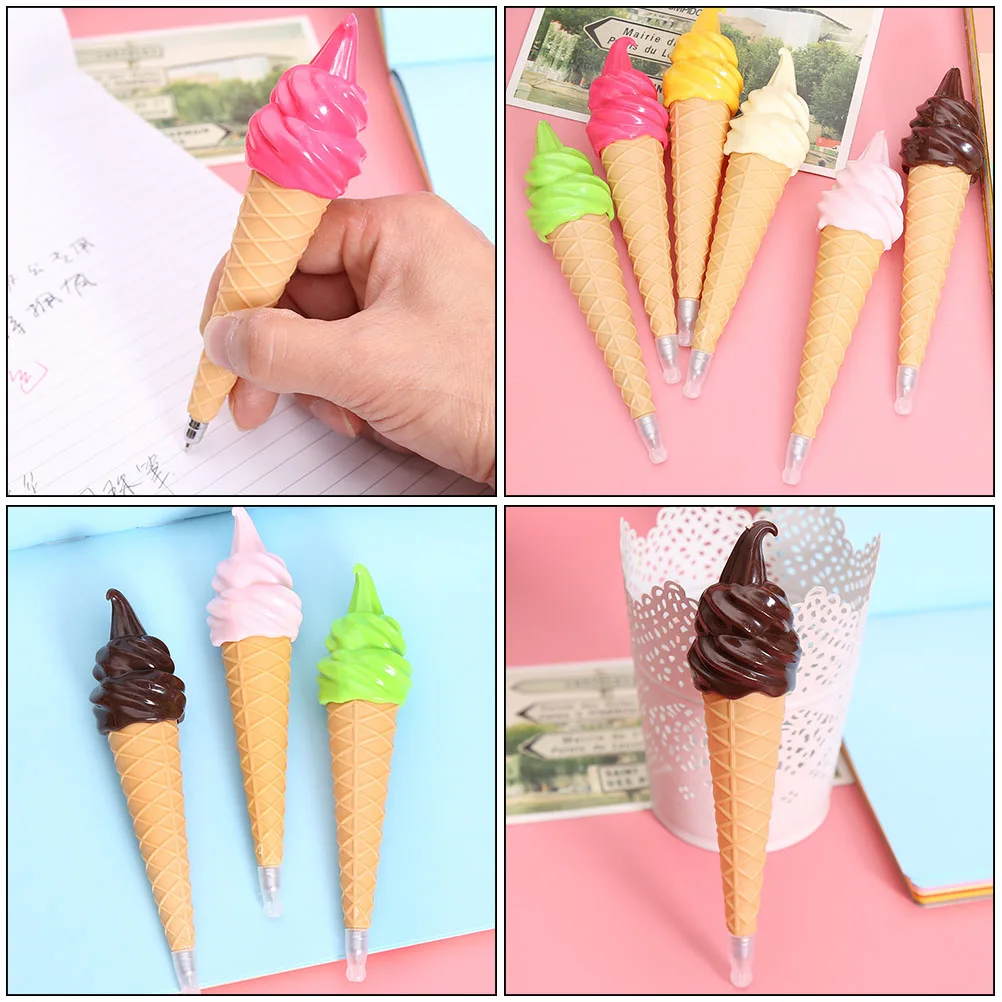 

6Pcs Adorable Ice Cream Ballpoint Pens Vivid Design School Stationery Party Favors