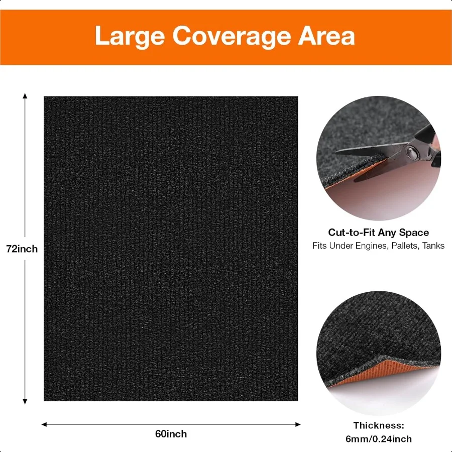 بوصة الثقيلة النفط مقاومة المرآب سيارة أسفل حصيرة قابلة لإعادة الاستخدام الطابق حامي 1 4 بوصة سميكة مطاط مقاوم للمياه دعم النفط امتصاص #2