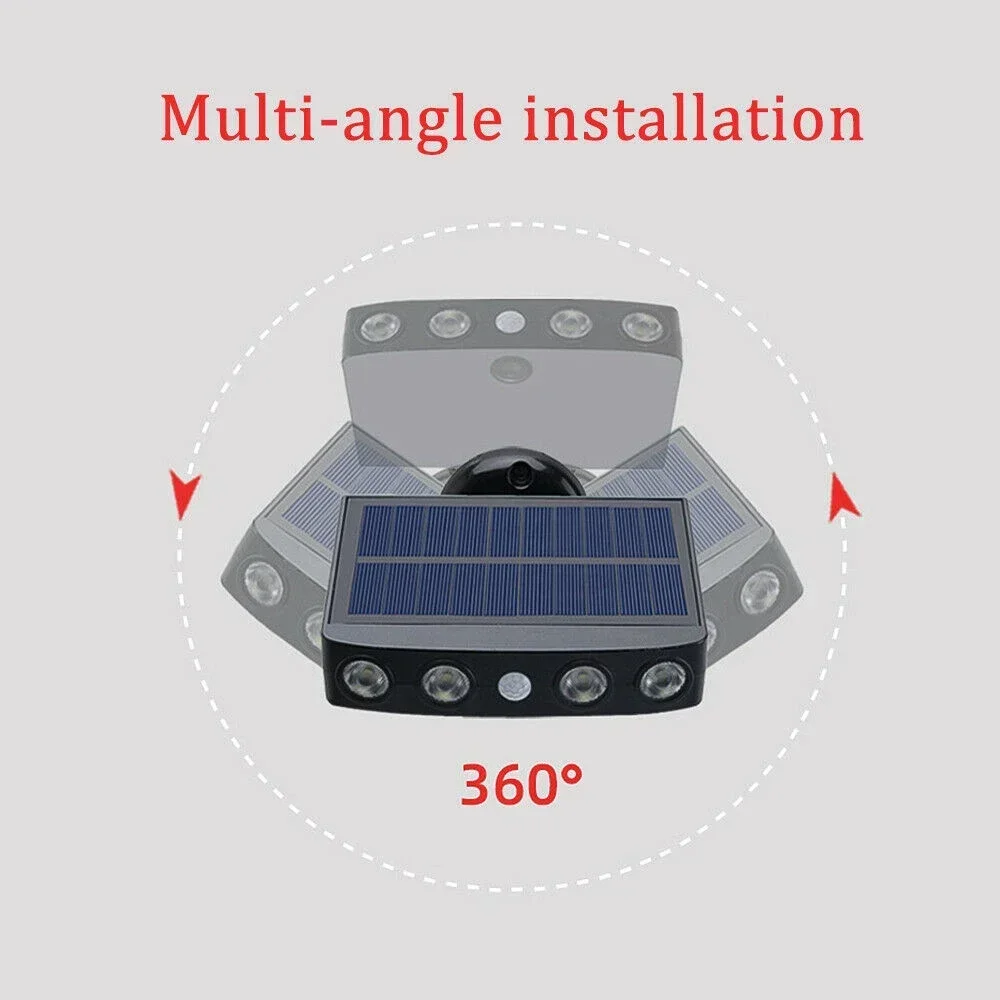 WAKYME 태양광 LED 조명, 야외 가로등, 모션 센서, 벽 램프, 방수 태양열 홍수 조명, 정원 마당용 LED