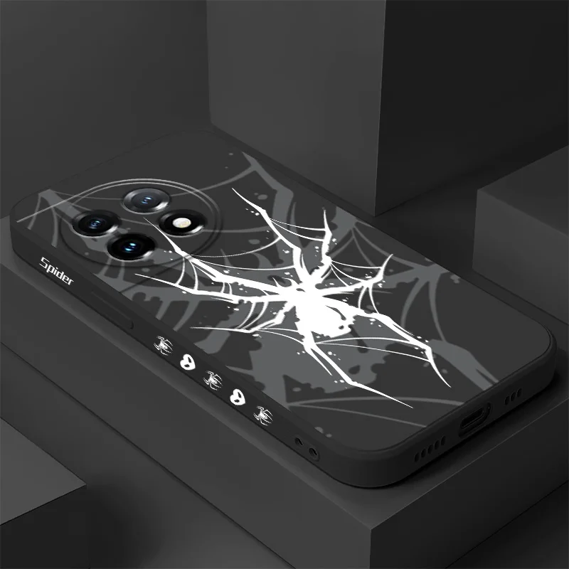 

Cool Spider Phone Case For Oneplus 13 13R 12 12R 11 11R 10 10R 10T 9R 9RT 9 8T 8 7 7T Pro 5G Liquid Silicone Cover