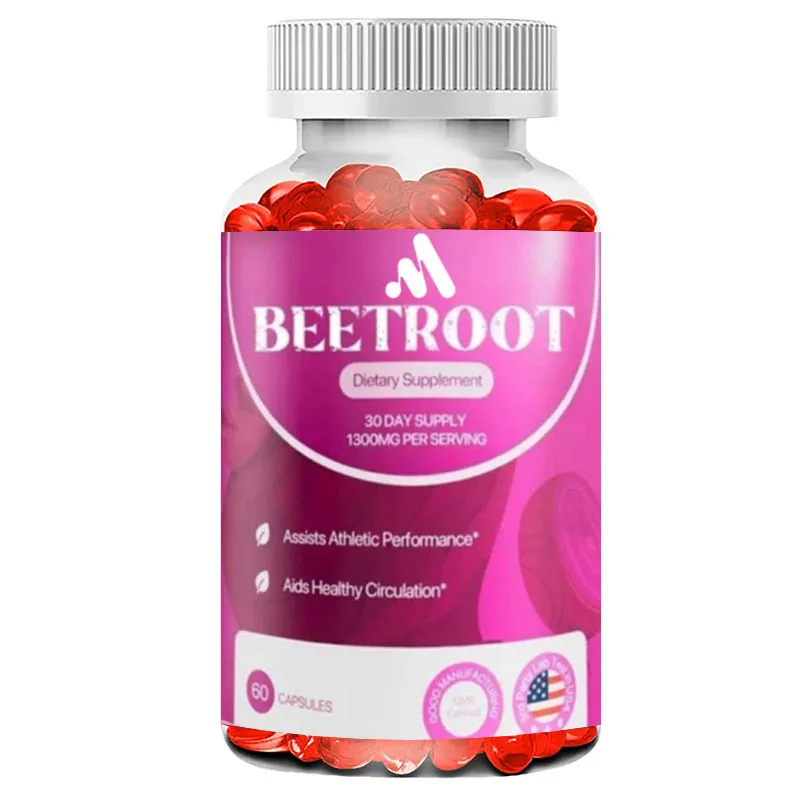 Organic Beetroot Capsules -1300mg Beetroot Powder Helps with Healthy Circulation and Vitality, Non GMO, 60 Capsules