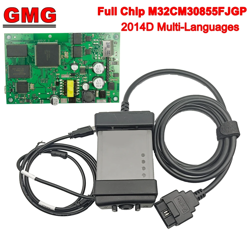 Full Chip M32CM30855FJGP Full Protocols 2014D OBD2 Code Reader Professional NEC Japan Relay Green PCB Board