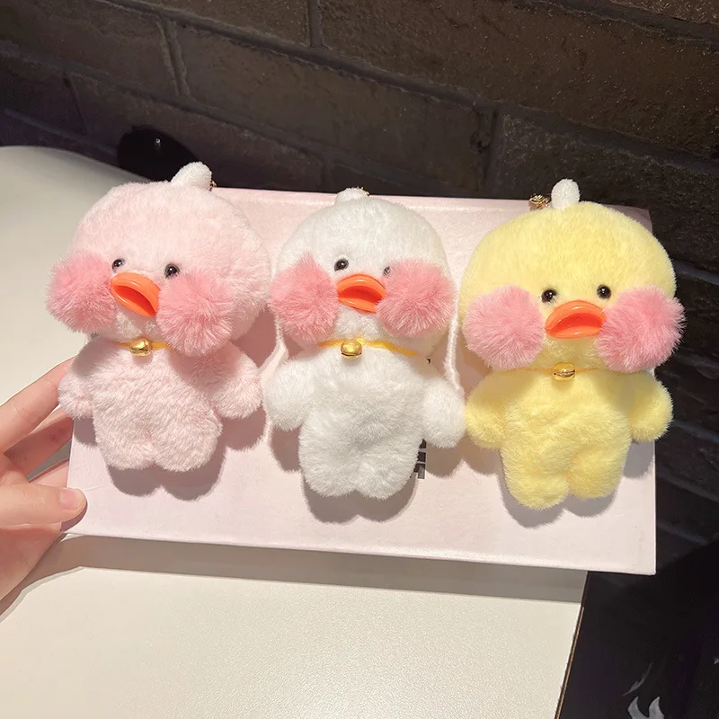 Plush Doll Keychain Acessórios, Chaveiro Pingente, Pato Blush, Presente Bonito Da Jóia